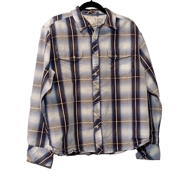 Horny Toad Other - Horny Toad Blue / Brown Plaid Button-up Long Sleeve Men's Shirt Size Large